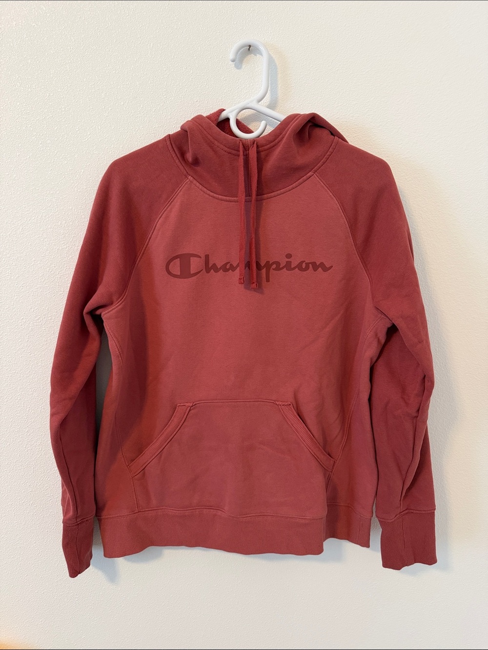 Champion Brick Red Logo Pullover Hoodie